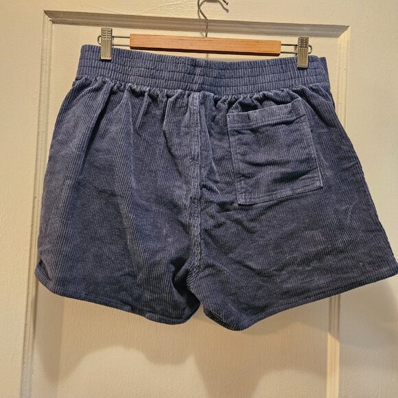 High Waist Blue Corduroy Shorts - Picture 5 of 5